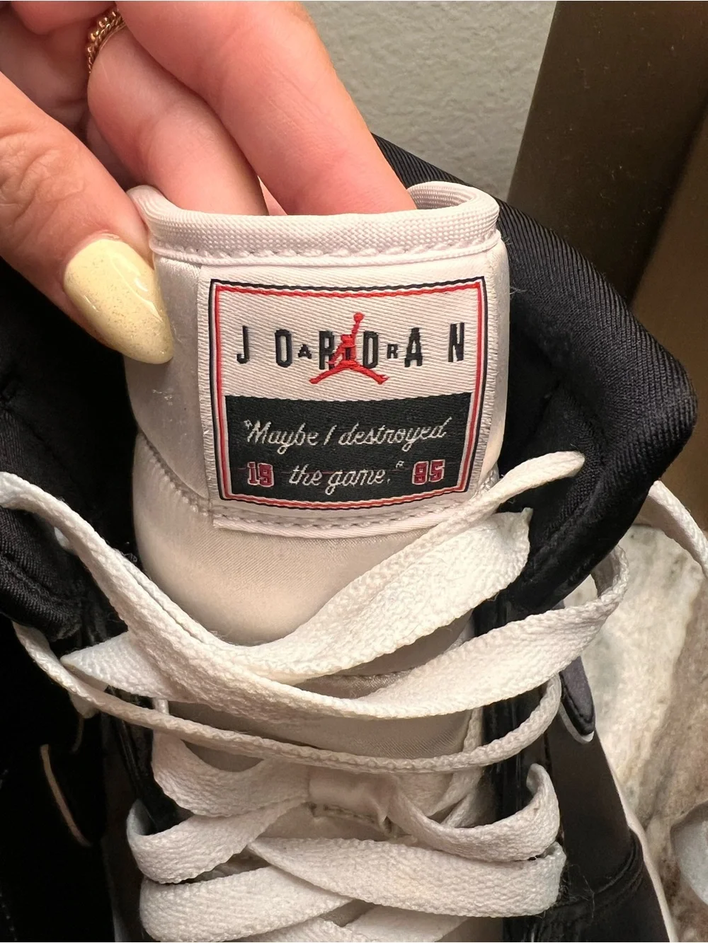Jordan Black and White High-Top Sneakers